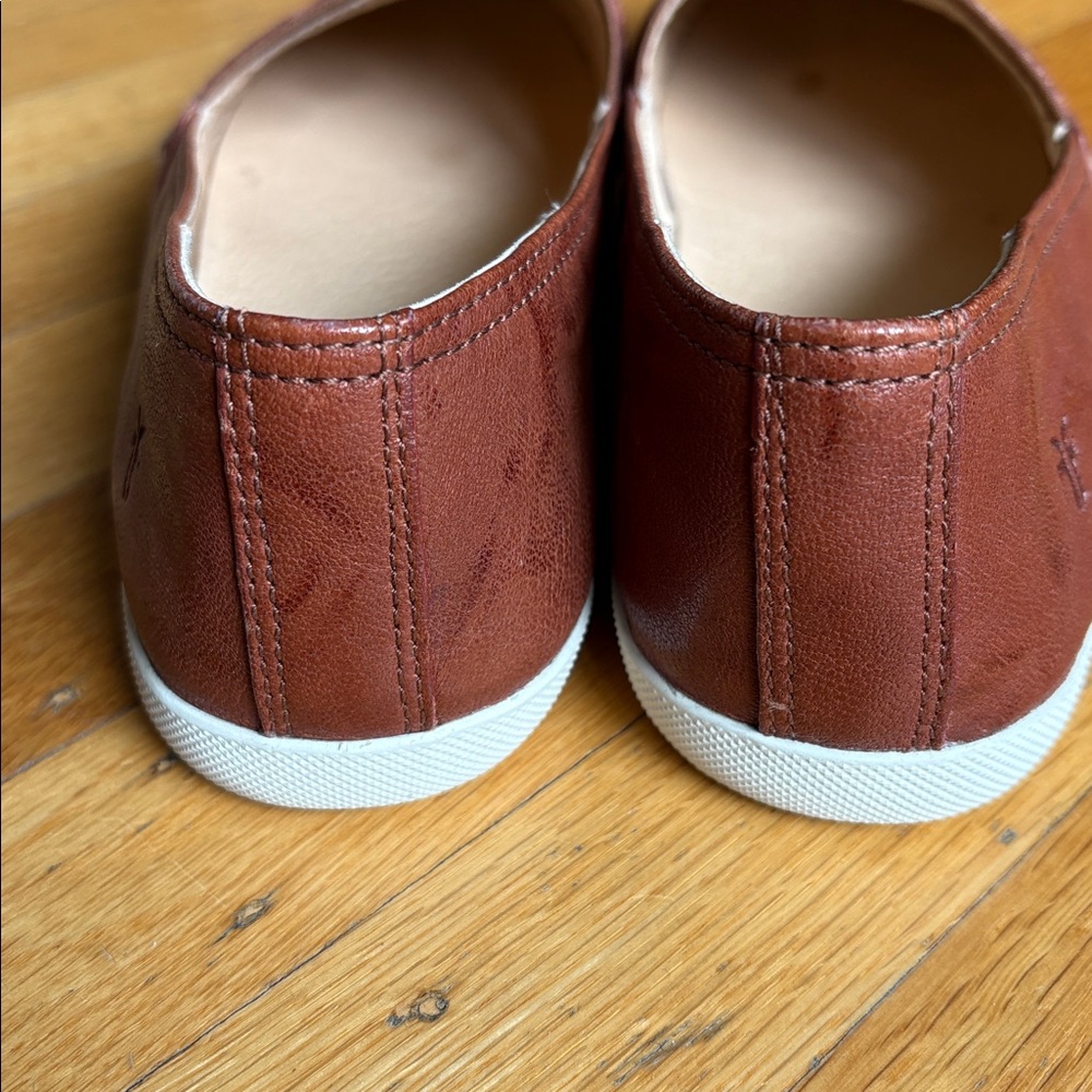 Frye Leather Slip-On Sneakers in Brick Brown - Picture 7 of 7